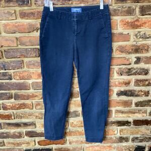 Old Navy Blue Chino Harper Mid-Rise Crop Pants Women's Size 0